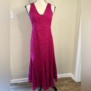 Moulinette Souers pink lace sleeves maxi dress SZ 2
